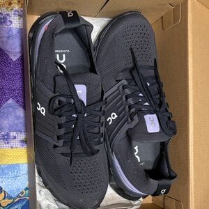 On Running Black and Lavender Athletic Shoes Cloudswift3